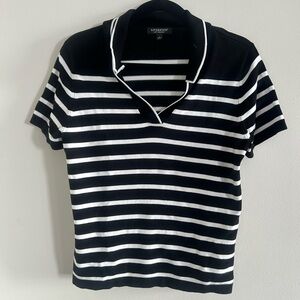 Liverpool Women's Black and White Striped Tee